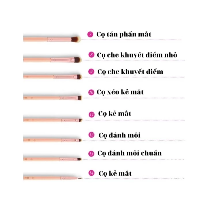 Bộ Cọ Trang Điểm 14 Cây BH COSMETICS BH Chic BHBO09